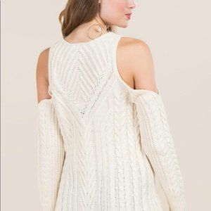 Alya Cold Shoulder Pearl Pullover Sweater